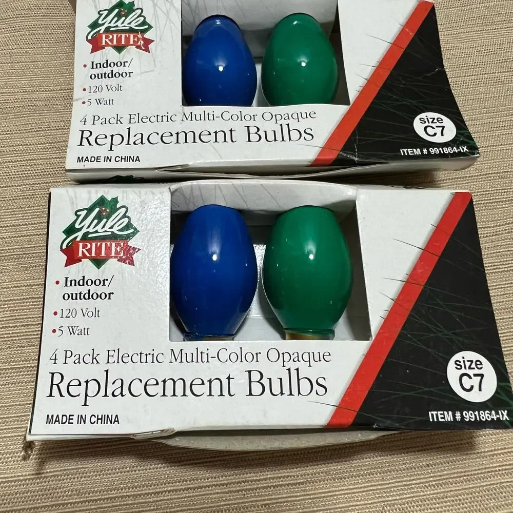 Yule Rite MuLticolor Christmas Replacement Bulbs C7 Outdoor Multi Colors Opaque